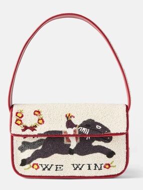 LIKE NEW STAUD Tommy Beaded Bag, Derby